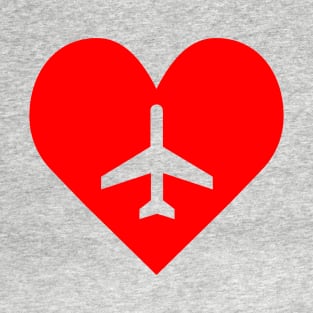 Airport/Airplane Symbol Heart T-Shirt